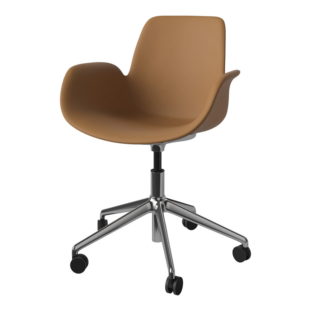 Fauteuil Seed - Rembourré - Piètement 5 branches avec roulettes - Chrome