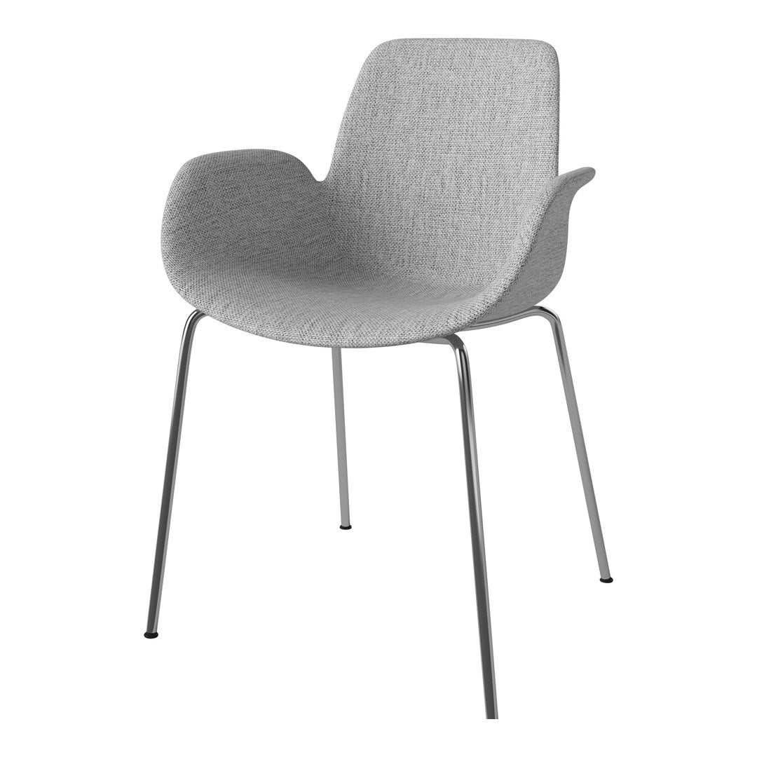 Fauteuil de salle à manger Seed - Rembourré - Base chromée