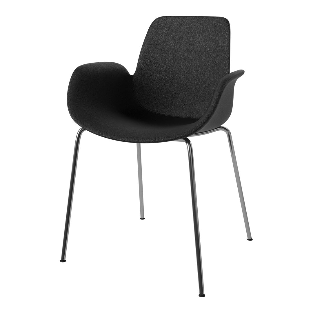 Fauteuil de salle à manger Seed - Rembourré - Base chromée