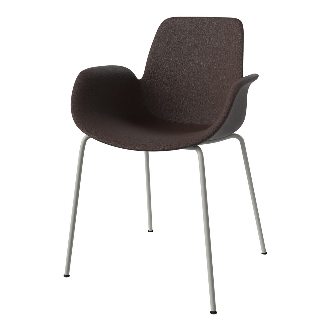 Fauteuil de salle à manger Seed - Rembourré - Piètement en acier, laqué gris