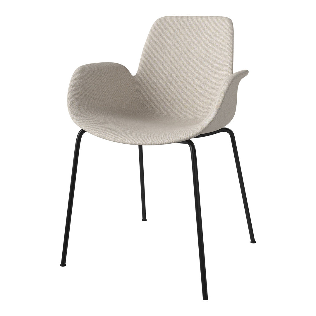 Fauteuil de salle à manger Seed - Rembourré - Piètement en acier, laqué noir