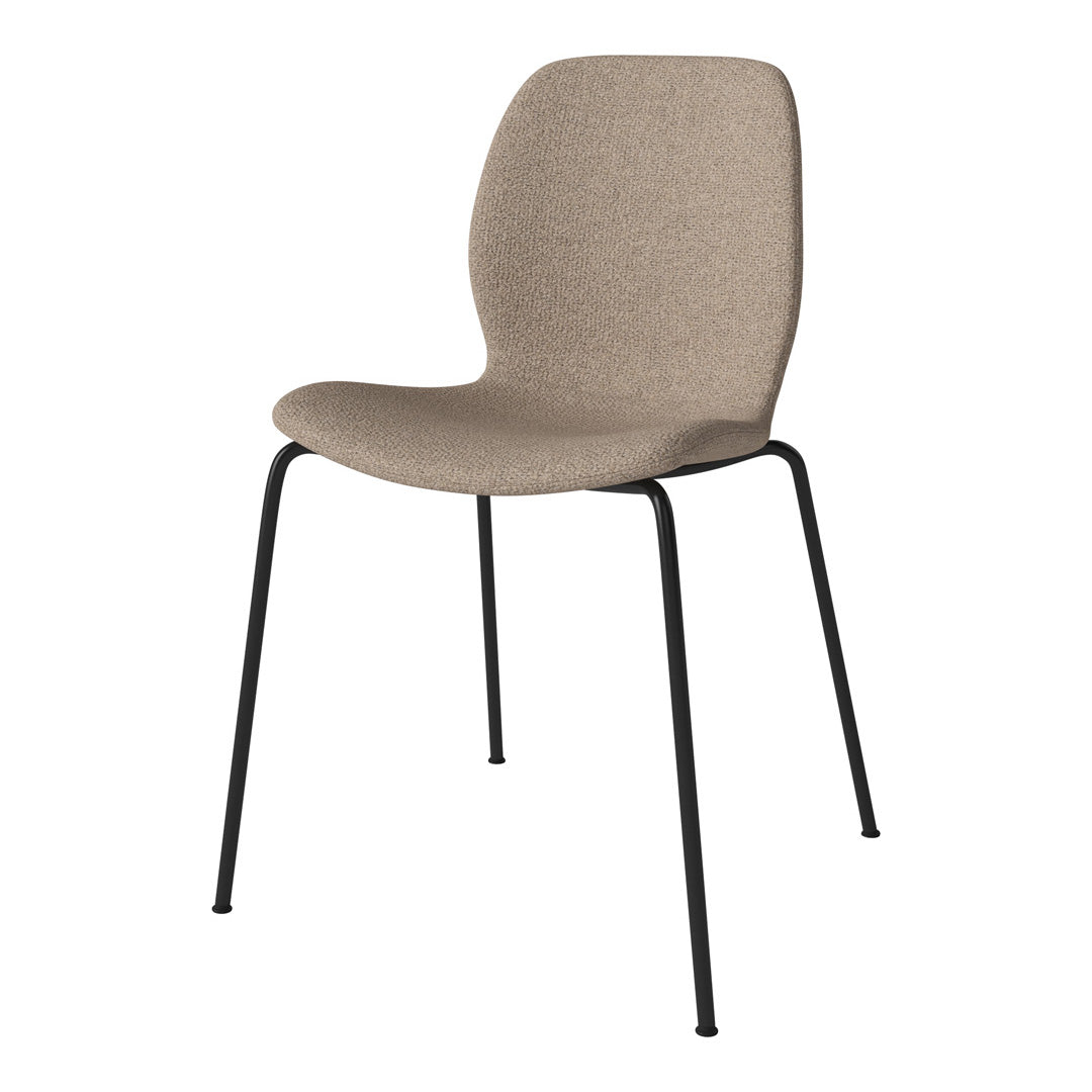 Chaise de salle à manger Seed - Rembourrée - Base en acier, laquée noire