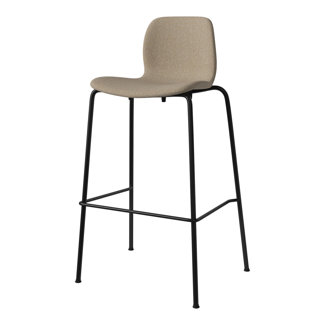 Chaise de bar Seed - Rembourrée - Piètement en acier, laquée noire