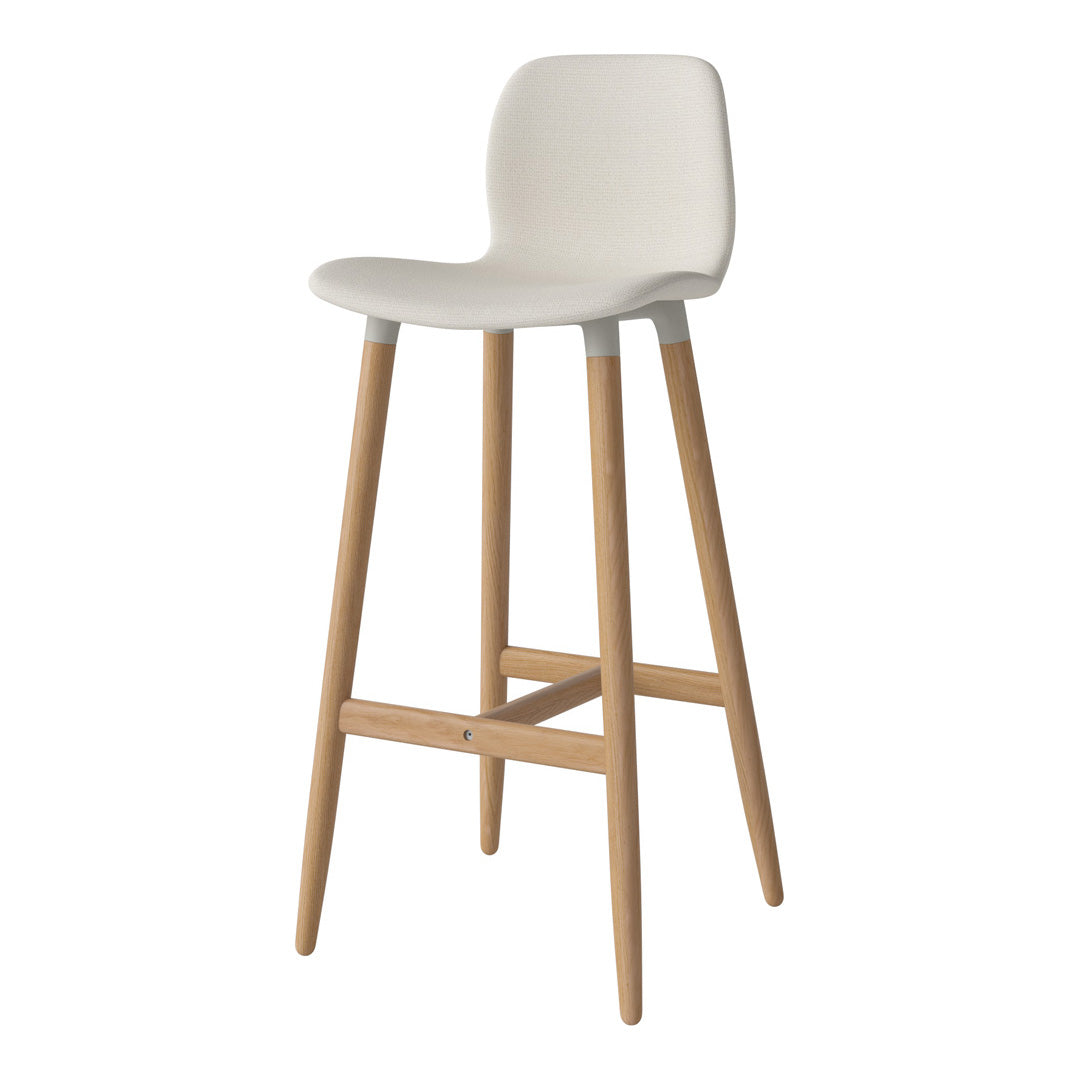 Chaise de bar Seed - Rembourrée - Piètement en chêne huilé