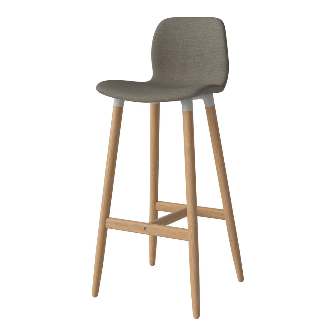 Chaise de bar Seed - Rembourrée - Piètement en chêne huilé