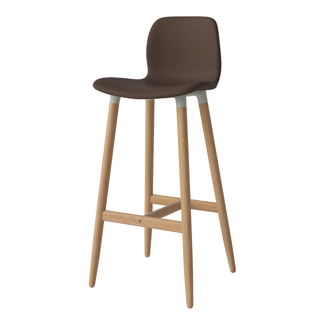 Chaise de bar Seed - Rembourrée - Piètement en chêne huilé