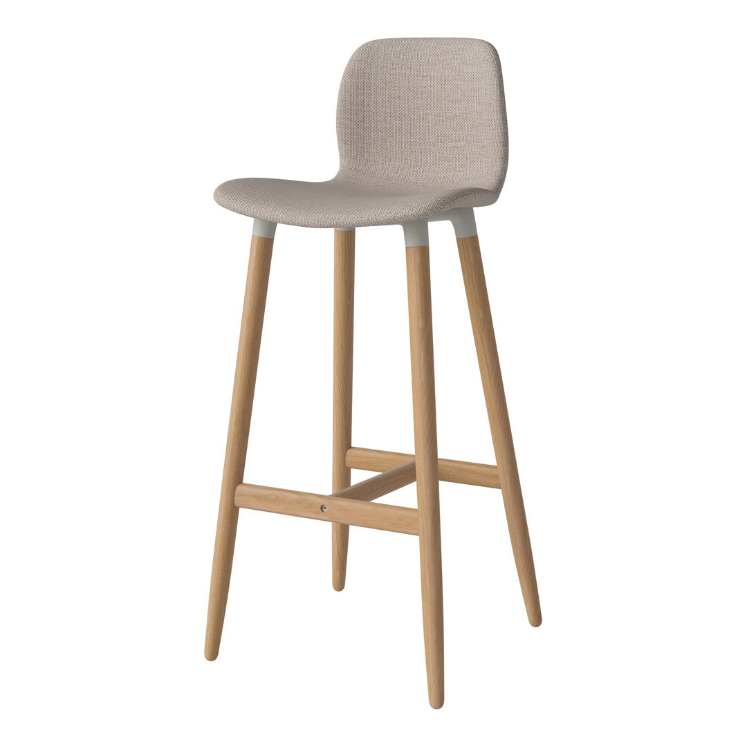 Chaise de bar Seed - Rembourrée - Piètement en chêne huilé
