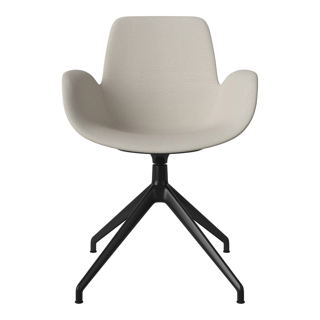 Fauteuil Seed - Rembourré - Piètement 4 branches avec patins - Acier laqué noir