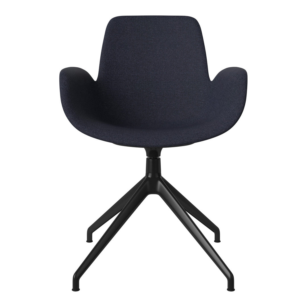 Fauteuil Seed - Rembourré - Piètement 4 branches avec patins - Acier laqué noir