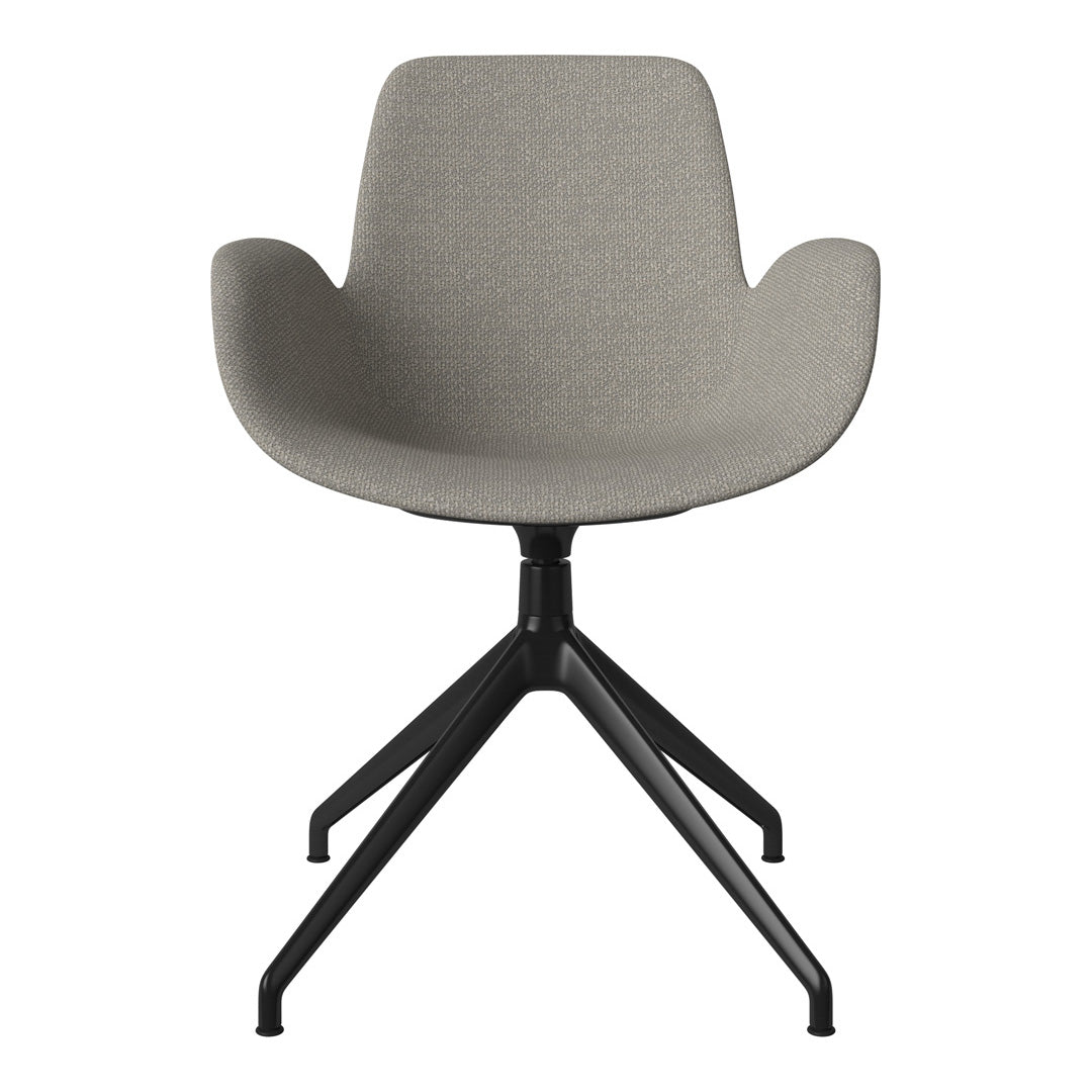 Fauteuil Seed - Rembourré - Piètement 4 branches avec patins - Acier laqué noir
