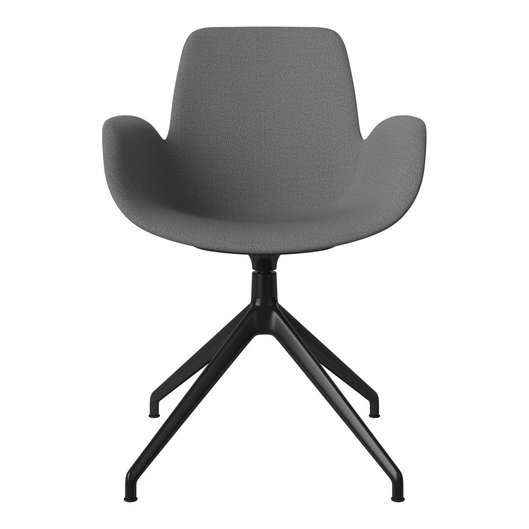 Fauteuil Seed - Rembourré - Piètement 4 branches avec patins - Acier laqué noir