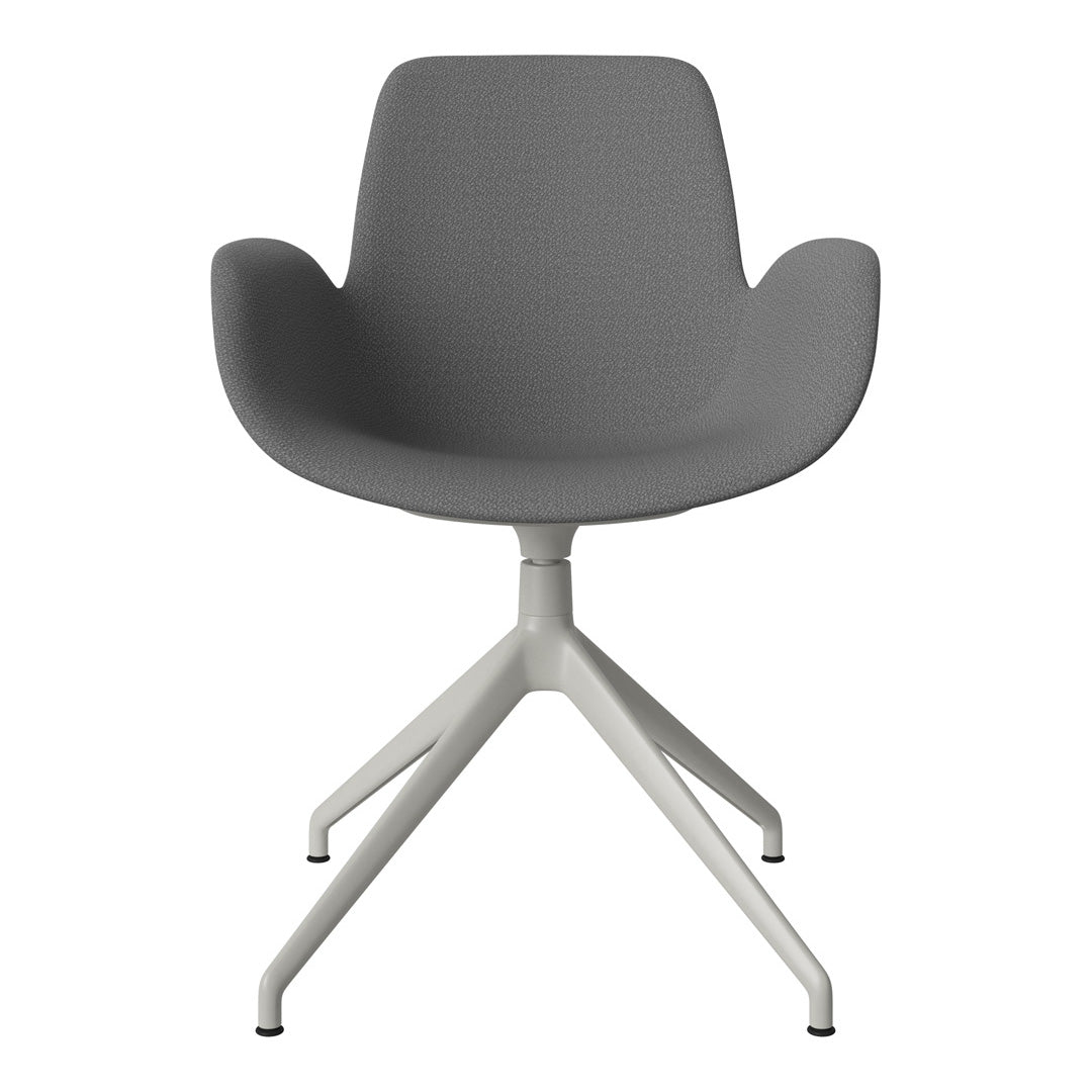 Fauteuil Seed - Rembourré - Piètement 4 branches avec patins - Acier laqué gris