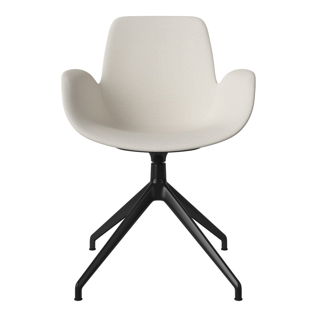 Fauteuil Seed - Rembourré - Piètement 4 branches avec patins - Acier laqué noir
