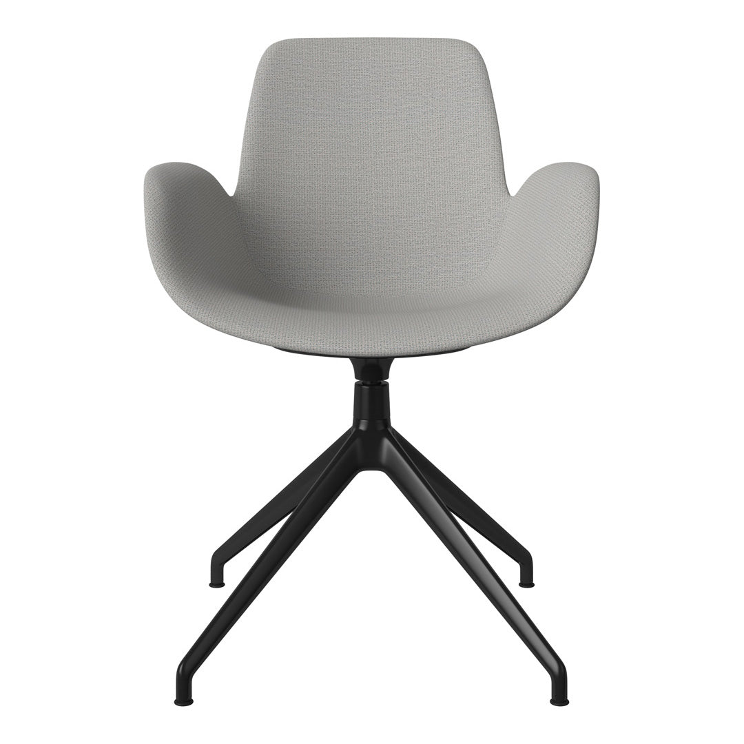 Fauteuil Seed - Rembourré - Piètement 4 branches avec patins - Acier laqué noir