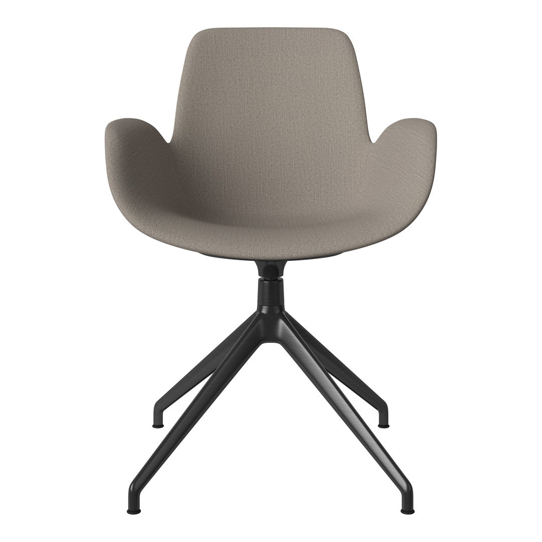 Fauteuil Seed - Rembourré - Piètement 4 branches avec patins - Acier laqué noir