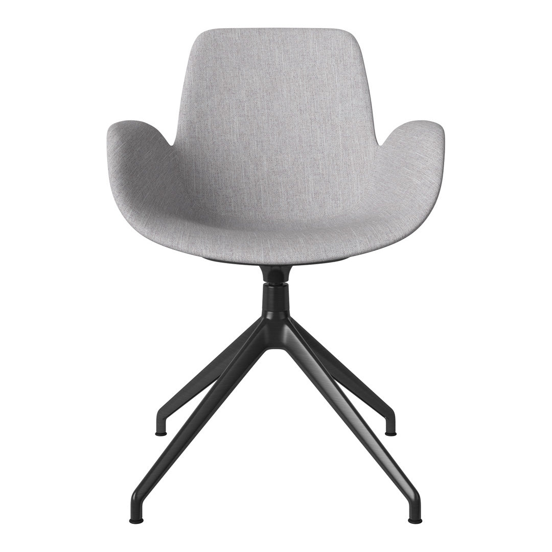 Fauteuil Seed - Rembourré - Piètement 4 branches avec patins - Acier laqué noir