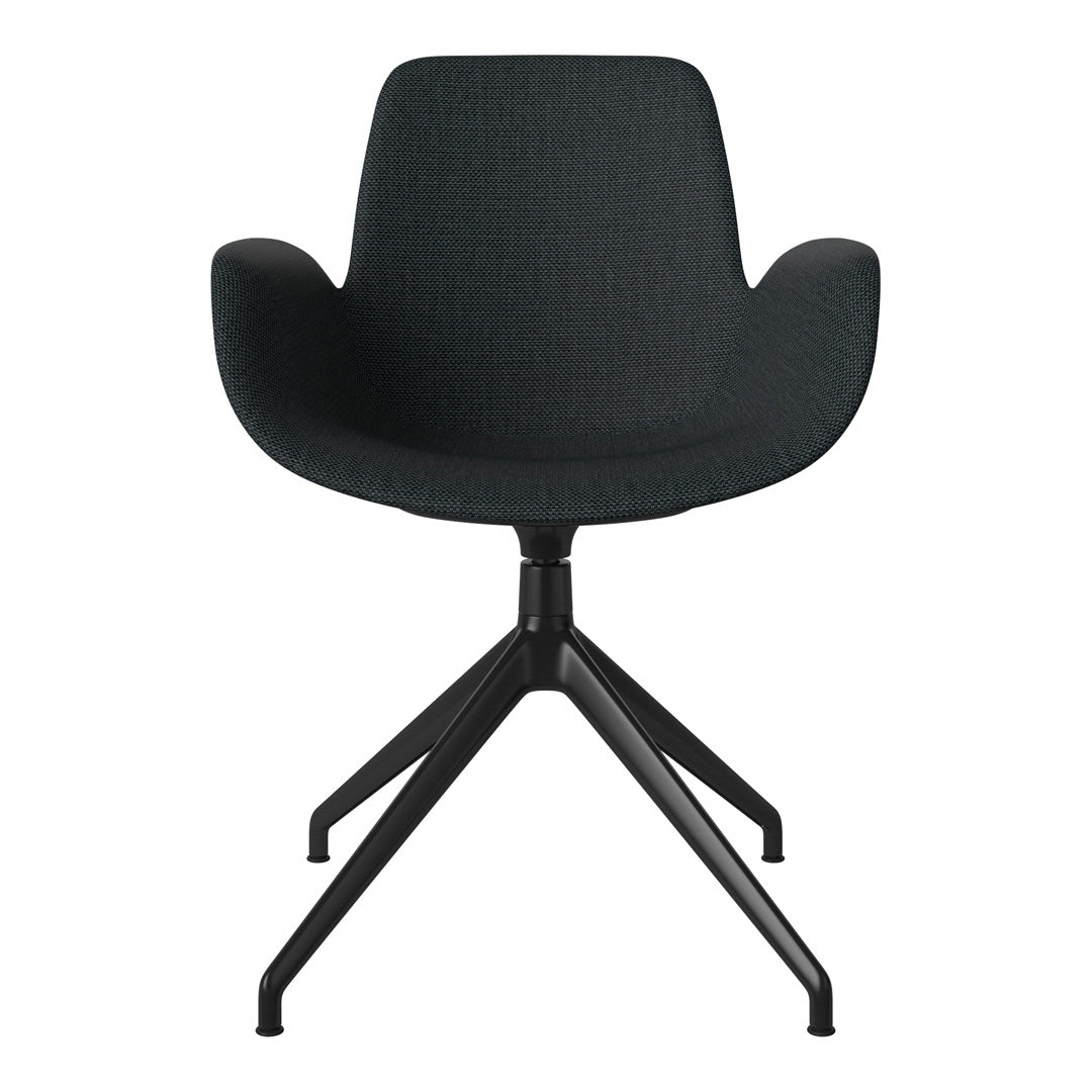 Fauteuil Seed - Rembourré - Piètement 4 branches avec patins - Acier laqué noir