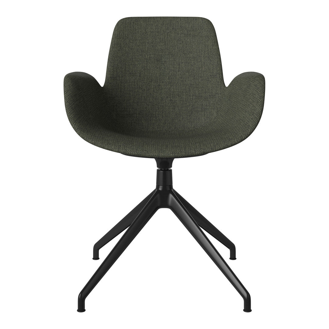 Fauteuil Seed - Rembourré - Piètement 4 branches avec patins - Acier laqué noir
