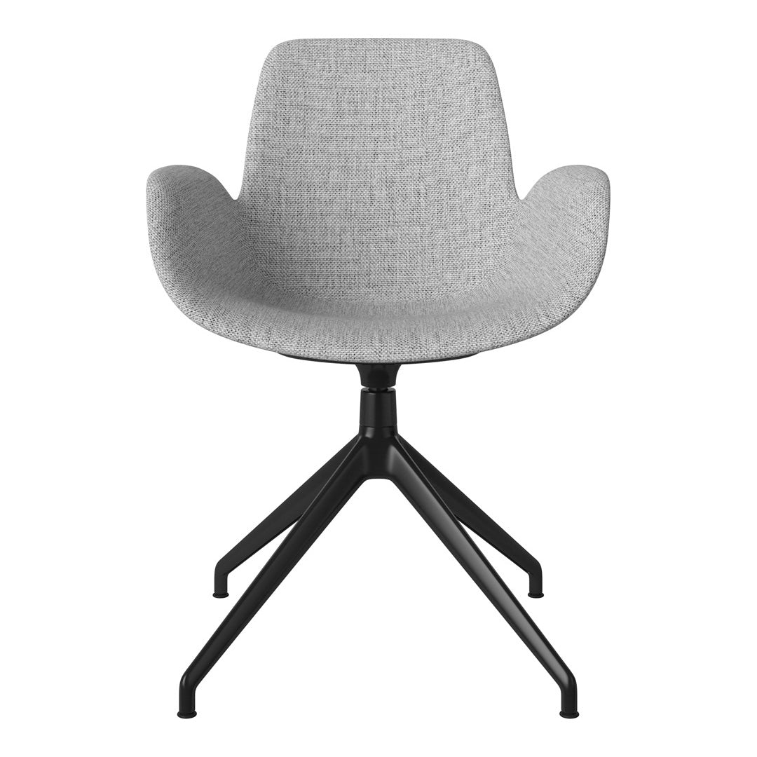 Fauteuil Seed - Rembourré - Piètement 4 branches avec patins - Acier laqué noir