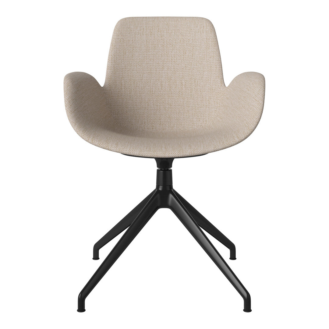Fauteuil Seed - Rembourré - Piètement 4 branches avec patins - Acier laqué noir
