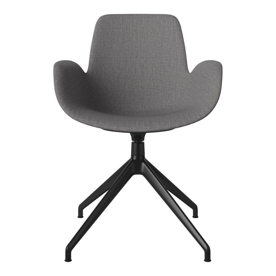 Fauteuil Seed - Rembourré - Piètement 4 branches avec patins - Acier laqué noir