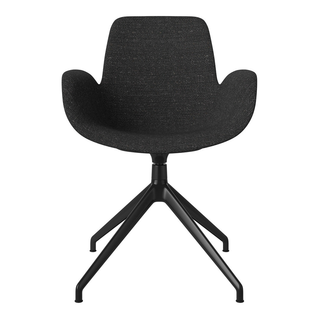 Fauteuil Seed - Rembourré - Piètement 4 branches avec patins - Acier laqué noir