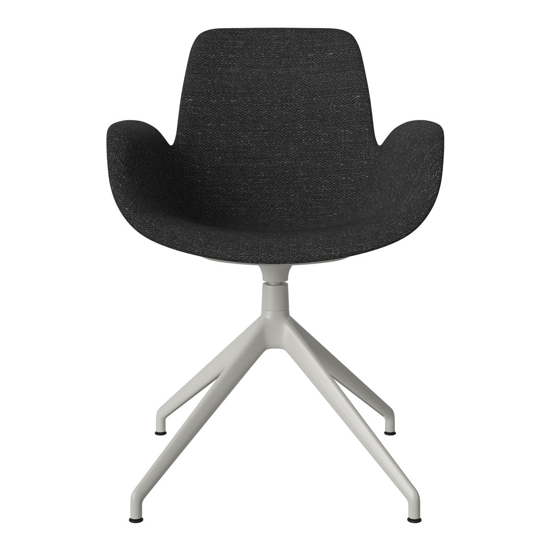 Fauteuil Seed - Rembourré - Piètement 4 branches avec patins - Acier laqué gris