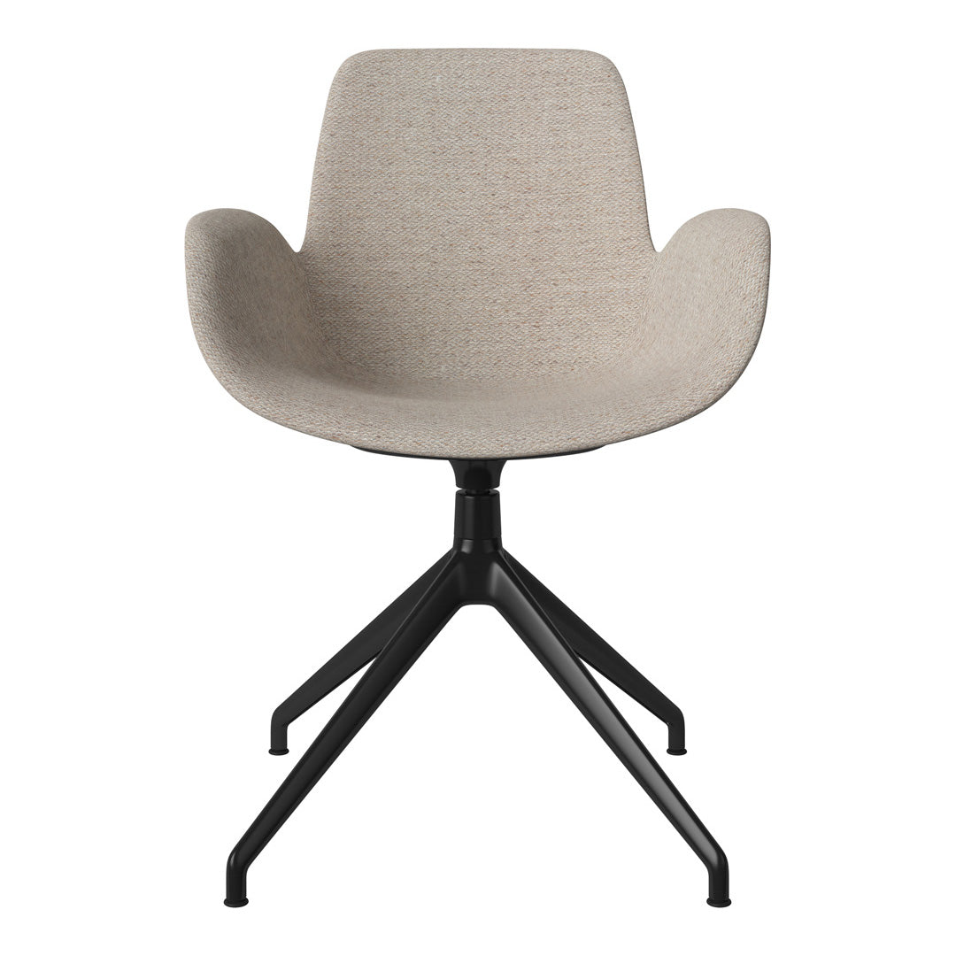 Fauteuil Seed - Rembourré - Piètement 4 branches avec patins - Acier laqué noir