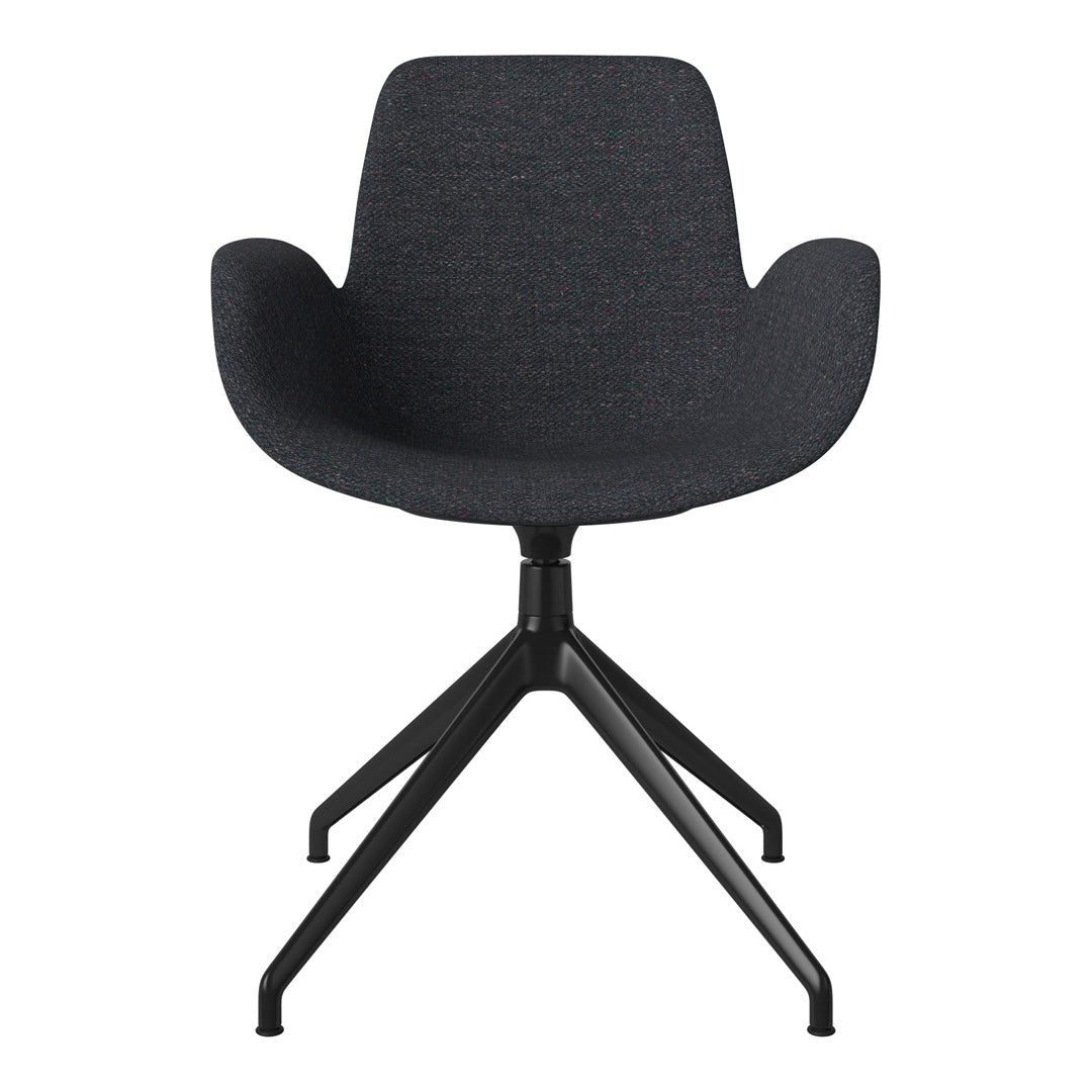 Fauteuil Seed - Rembourré - Piètement 4 branches avec patins - Acier laqué noir