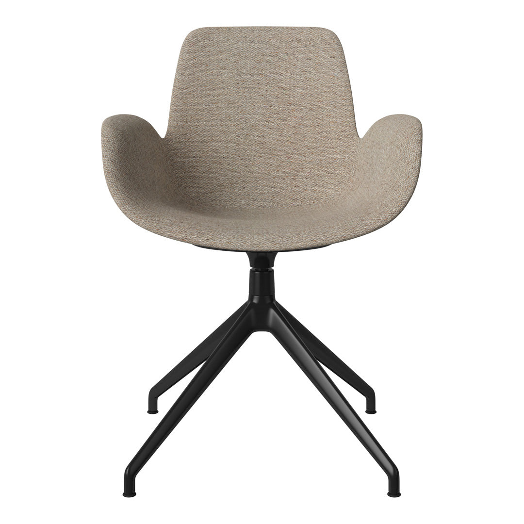 Fauteuil Seed - Rembourré - Piètement 4 branches avec patins - Acier laqué noir