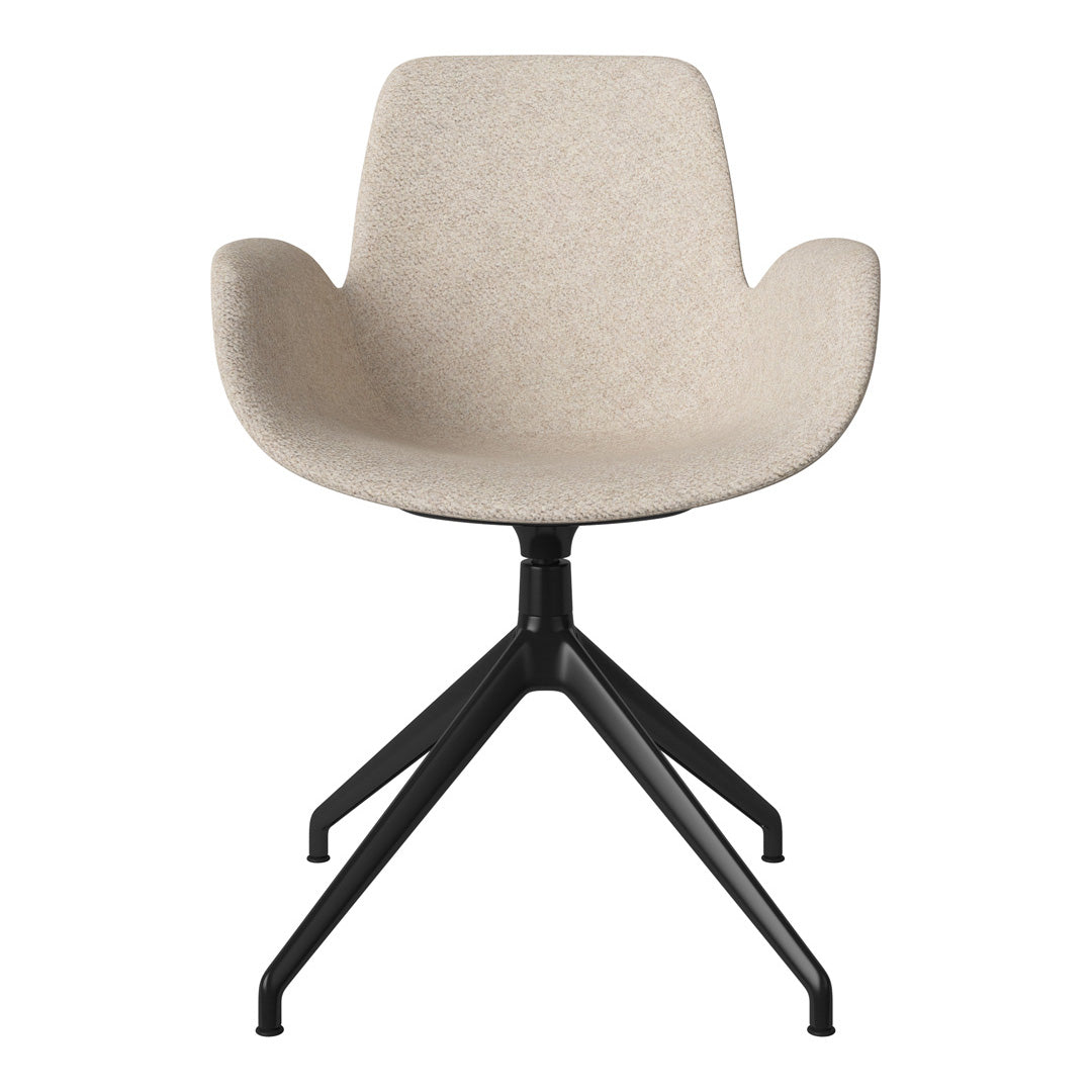 Fauteuil Seed - Rembourré - Piètement 4 branches avec patins - Acier laqué noir