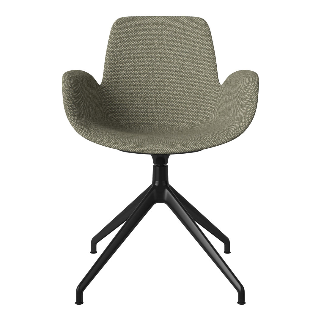 Fauteuil Seed - Rembourré - Piètement 4 branches avec patins - Acier laqué noir