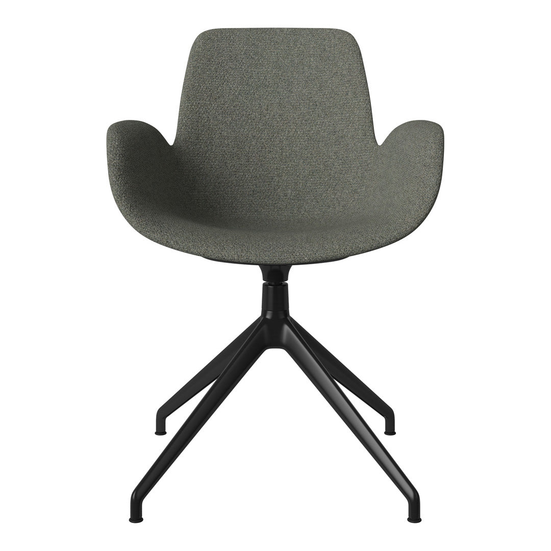 Fauteuil Seed - Rembourré - Piètement 4 branches avec patins - Acier laqué noir