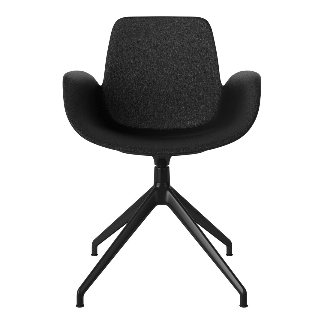 Fauteuil Seed - Rembourré - Piètement 4 branches avec patins - Acier laqué noir