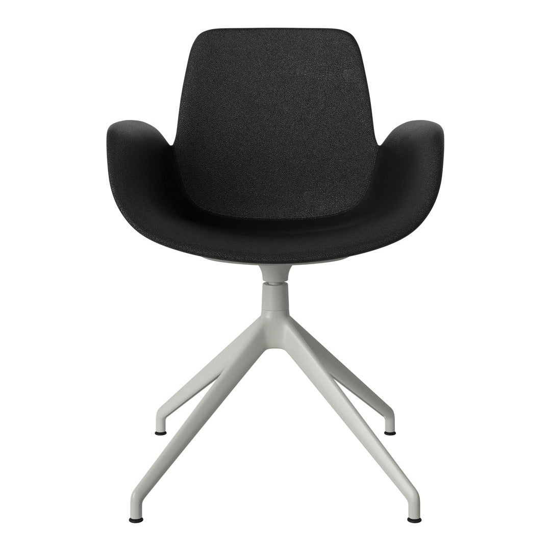 Fauteuil Seed - Rembourré - Piètement 4 branches avec patins - Acier laqué gris