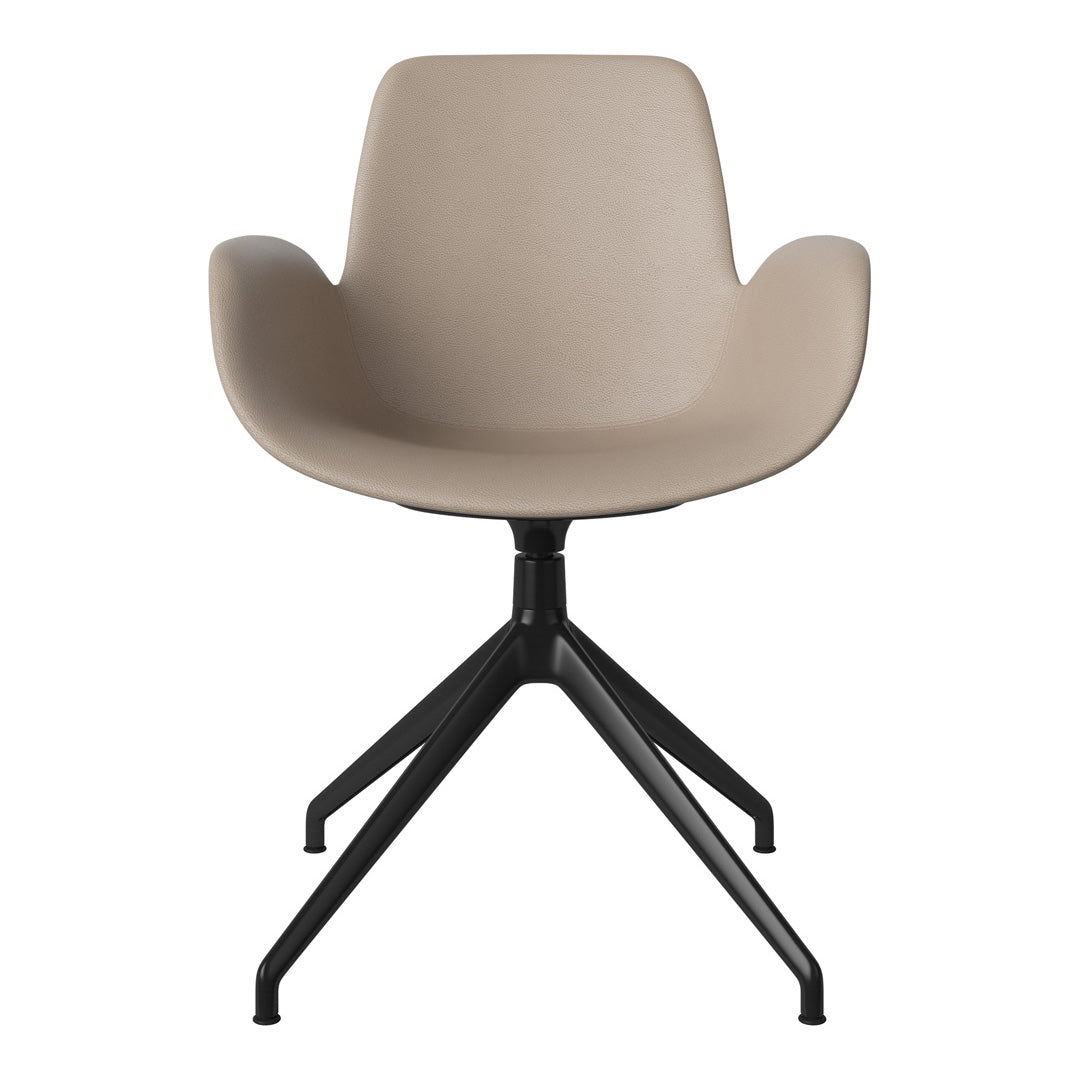 Fauteuil Seed - Rembourré - Piètement 4 branches avec patins - Acier laqué noir