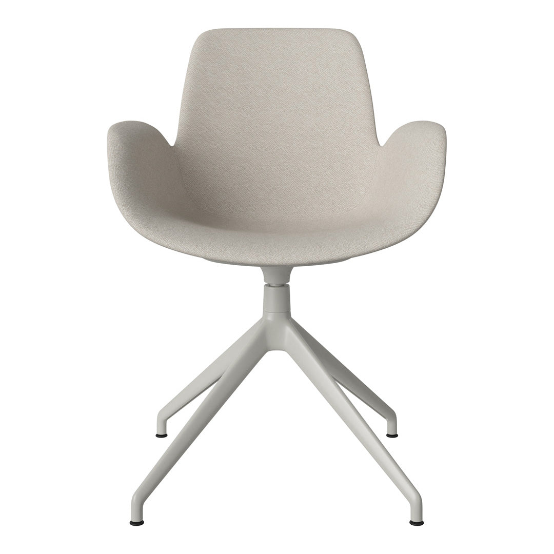 Fauteuil Seed - Rembourré - Piètement 4 branches avec patins - Acier laqué gris