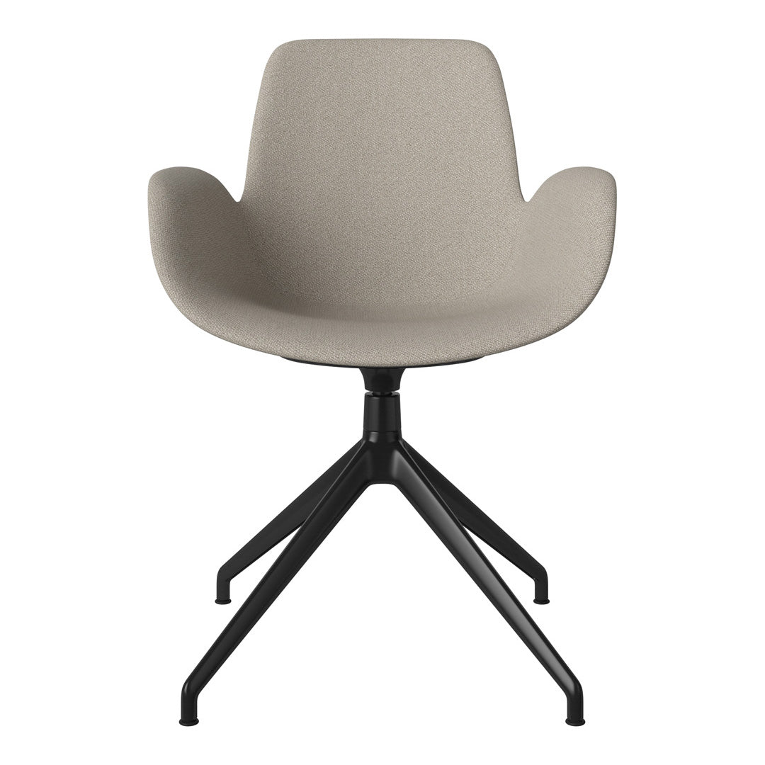 Fauteuil Seed - Rembourré - Piètement 4 branches avec patins - Acier laqué noir