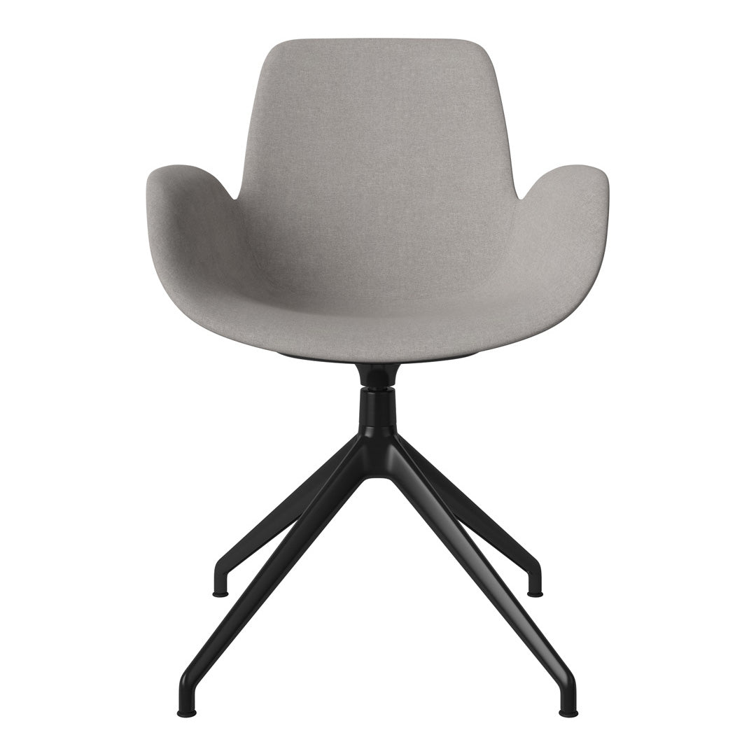Fauteuil Seed - Rembourré - Piètement 4 branches avec patins - Acier laqué noir