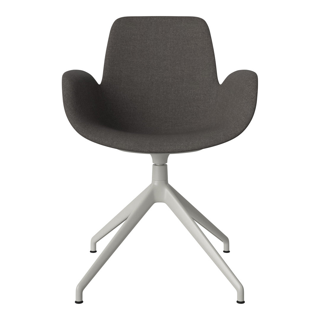 Fauteuil Seed - Rembourré - Piètement 4 branches avec patins - Acier laqué gris