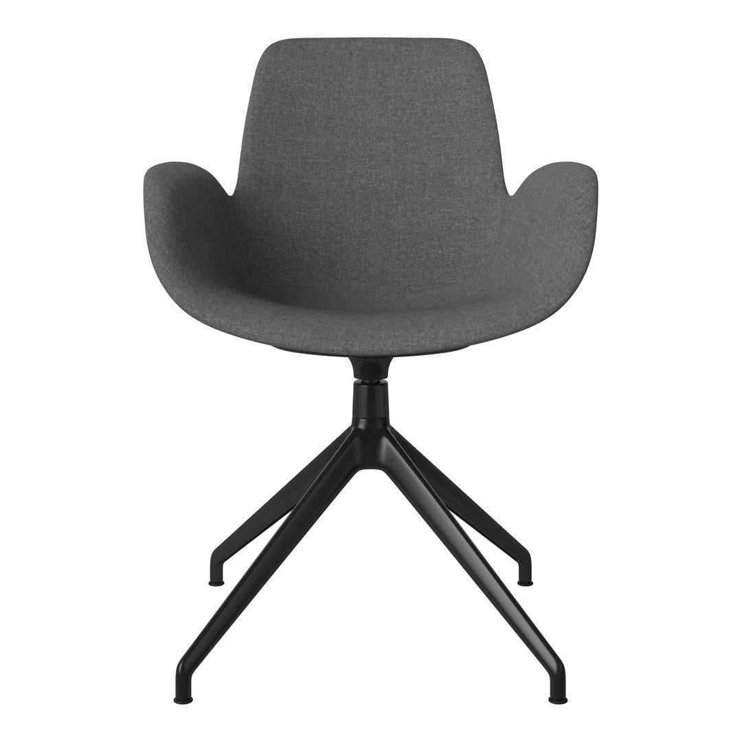 Fauteuil Seed - Rembourré - Piètement 4 branches avec patins - Acier laqué noir