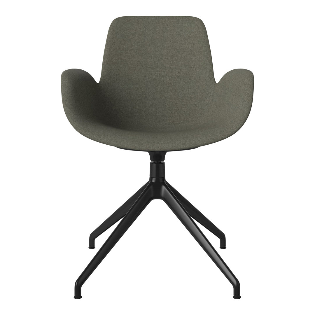 Fauteuil Seed - Rembourré - Piètement 4 branches avec patins - Acier laqué noir