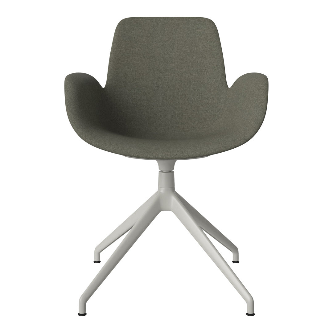 Fauteuil Seed - Rembourré - Piètement 4 branches avec patins - Acier laqué gris