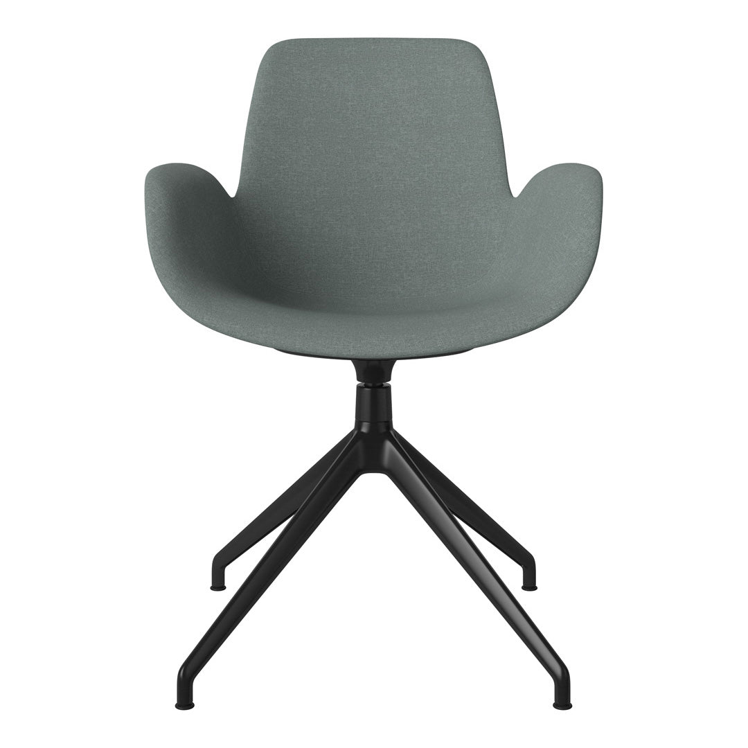 Fauteuil Seed - Rembourré - Piètement 4 branches avec patins - Acier laqué noir