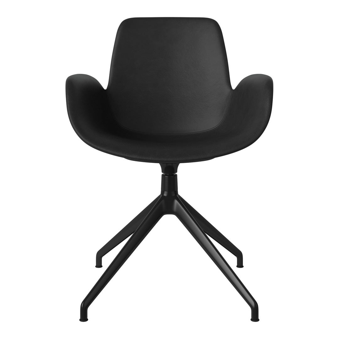 Fauteuil Seed - Rembourré - Piètement 4 branches avec patins - Acier laqué noir