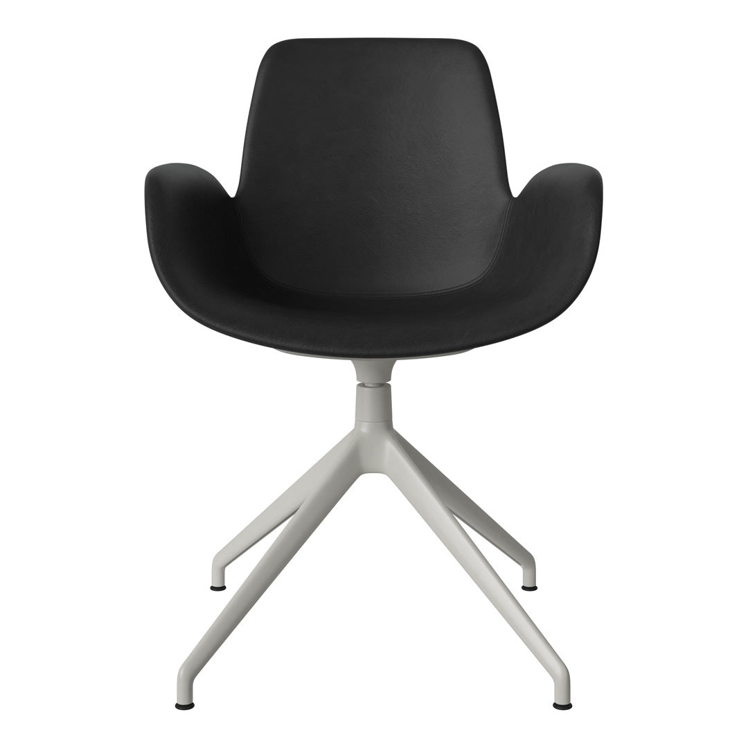 Fauteuil Seed - Rembourré - Piètement 4 branches avec patins - Acier laqué gris