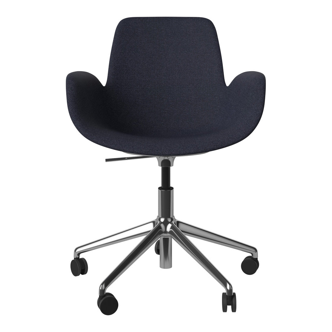 Fauteuil Seed - Rembourré - Piètement 5 branches avec roulettes - Chrome
