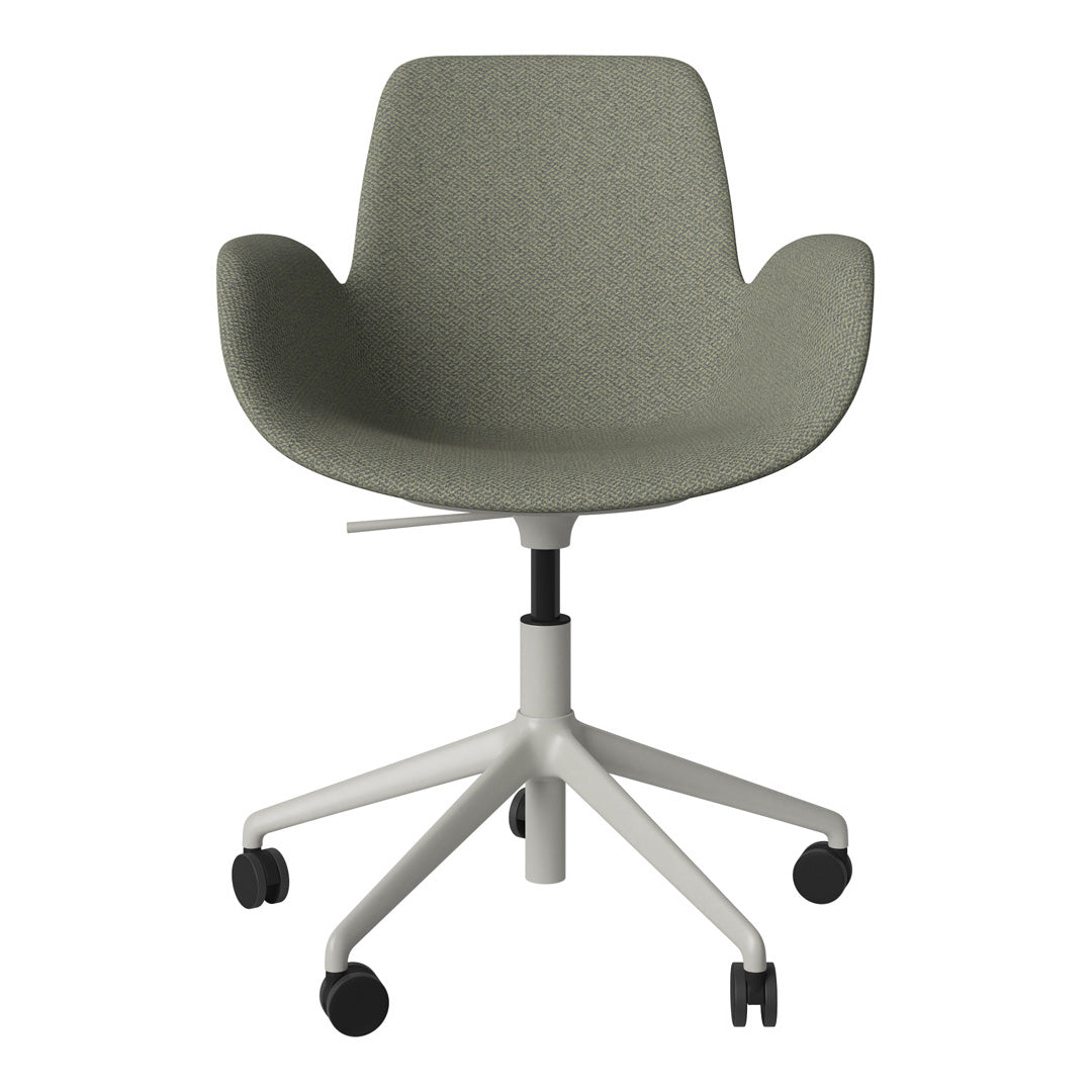 Fauteuil Seed - Rembourré - Piètement 5 branches avec roulettes - Acier laqué gris