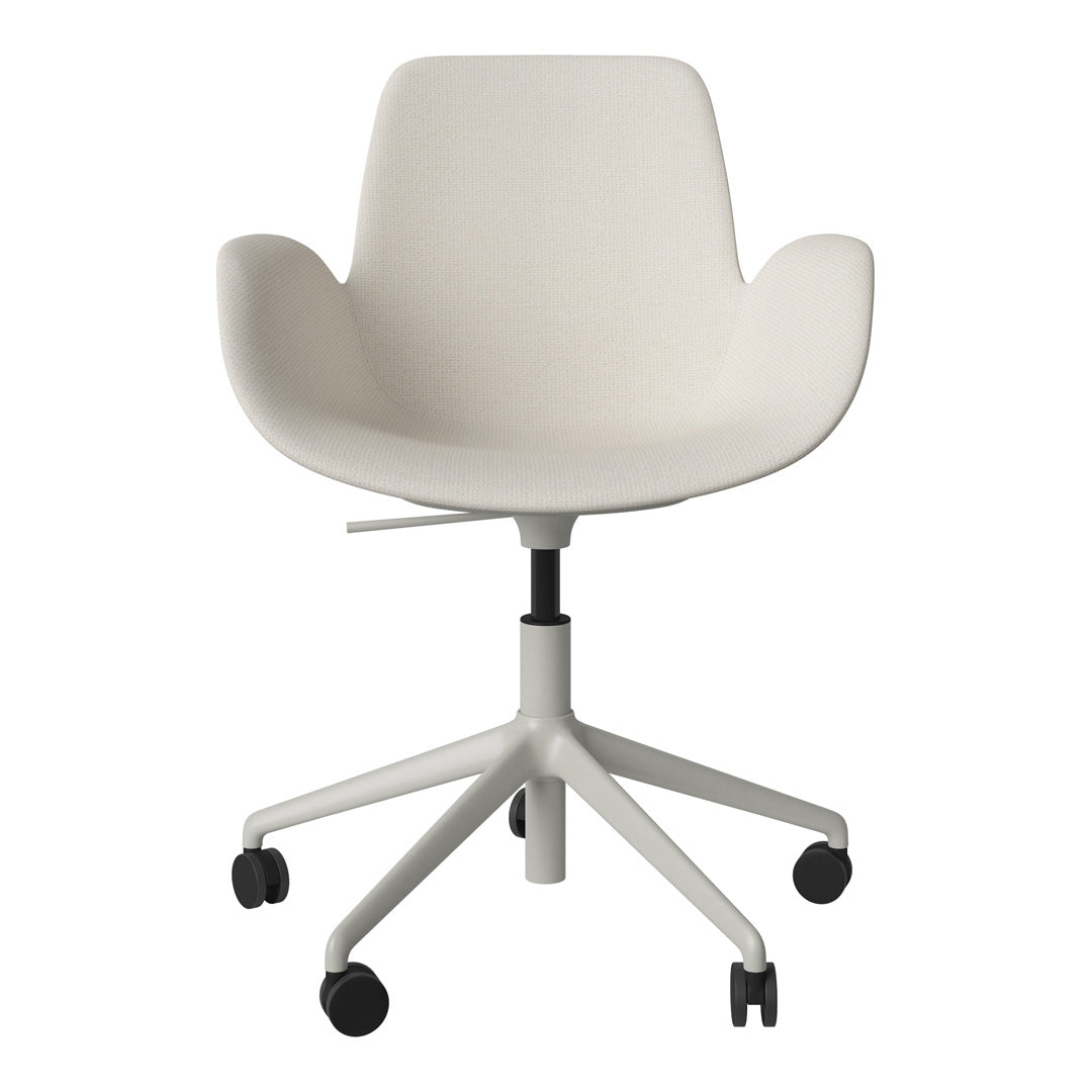 Fauteuil Seed - Rembourré - Piètement 5 branches avec roulettes - Acier laqué gris