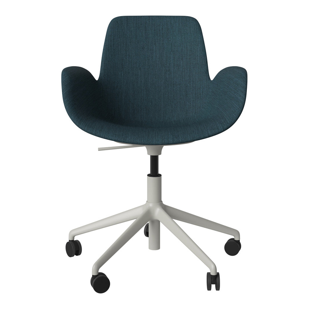 Fauteuil Seed - Rembourré - Piètement 5 branches avec roulettes - Acier laqué gris